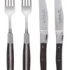 Laguiole En Aubrac Shepherds Cross Steakmessen Met Vorken Wengéhout 4-delig