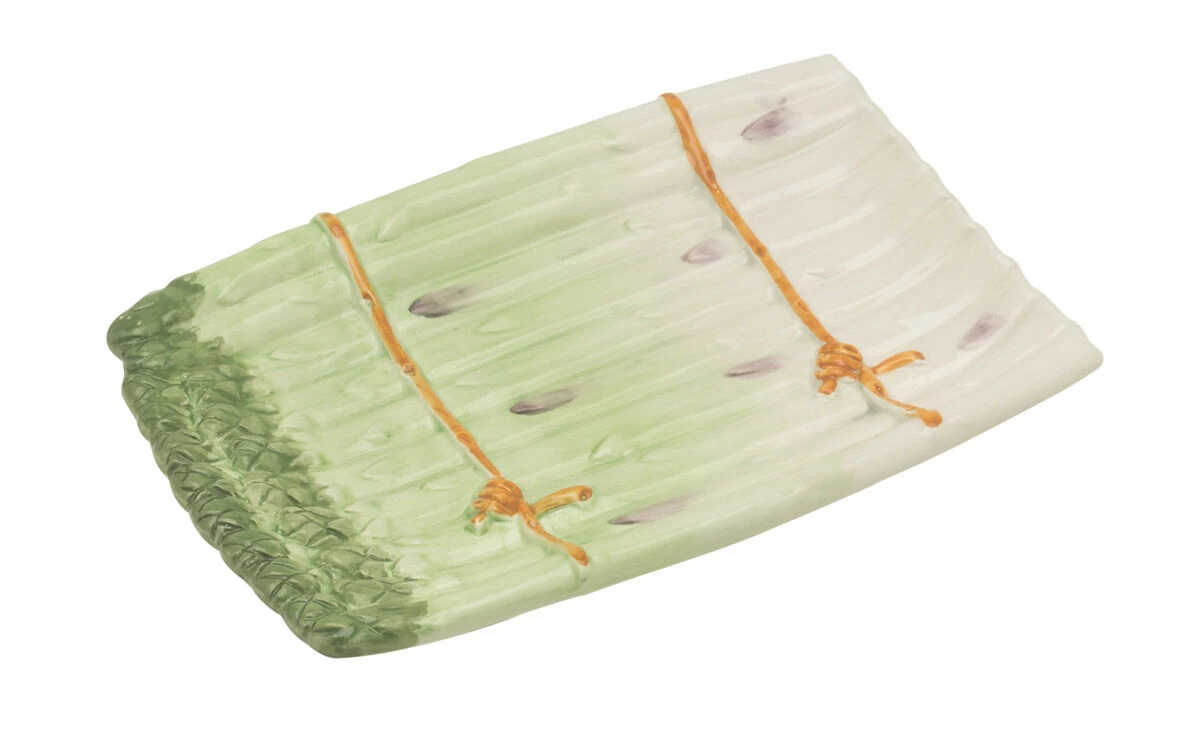 Oldenhof Aspergeschaal 25 X 17 Cm Aardewerk Groen 1 Oldenhof Aspergeschaal 25 X 17 Cm Aardewerk Groen