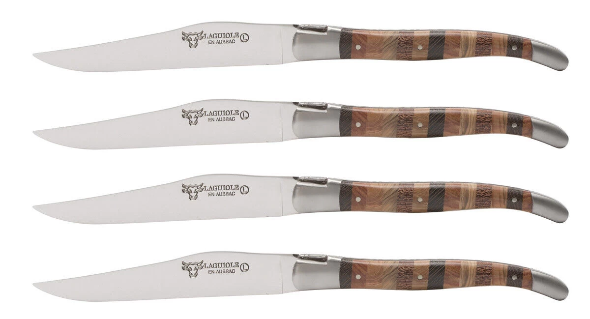 Laguiole En Aubrac Steakmes 11,5 Cm Woodstock 4 Stuks 1 Laguiole En Aubrac Steakmes 11,5 Cm Woodstock 4 Stuks