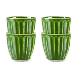 HK Living ACE7007 The Emeralds Mok 220 Ml Keramiek Groen 4-delig