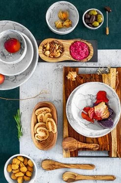 Bowls And Dishes Pure Olive Wood Slacouvert 3-tand 25 Cm Olijfhout -Tableware Verkoop cover topview 2 19