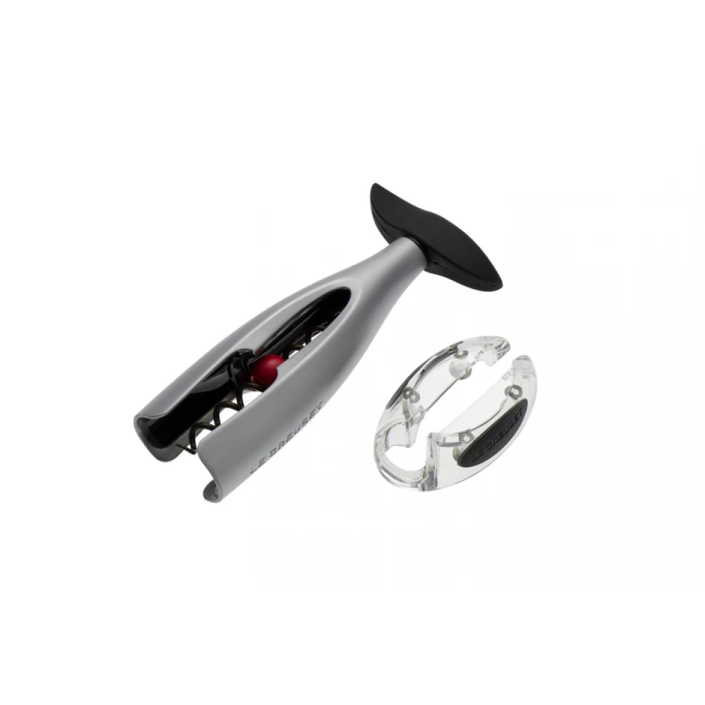 Le Creuset Screwpull GS-300 Kurkentrekker Met Capsulesnijder Satijn 1 Le Creuset Screwpull GS-300 Kurkentrekker Met Capsulesnijder Satijn