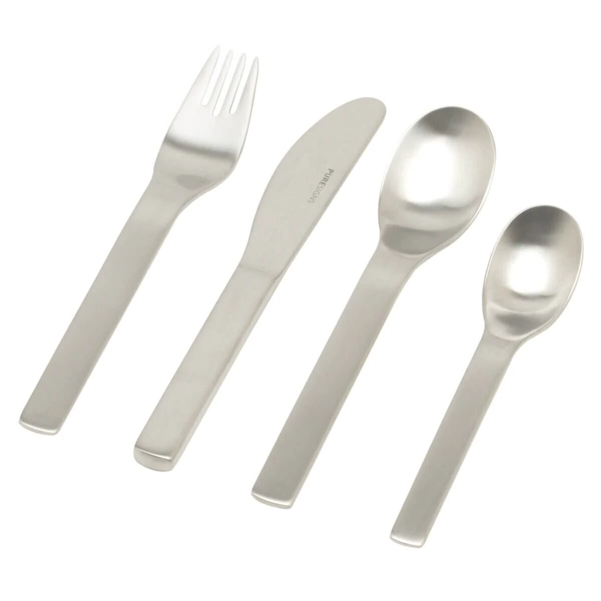 Puresigns One Mini Kinderbestek Rvs Mat 4-delig 1 Puresigns One Mini Kinderbestek Rvs Mat 4-delig