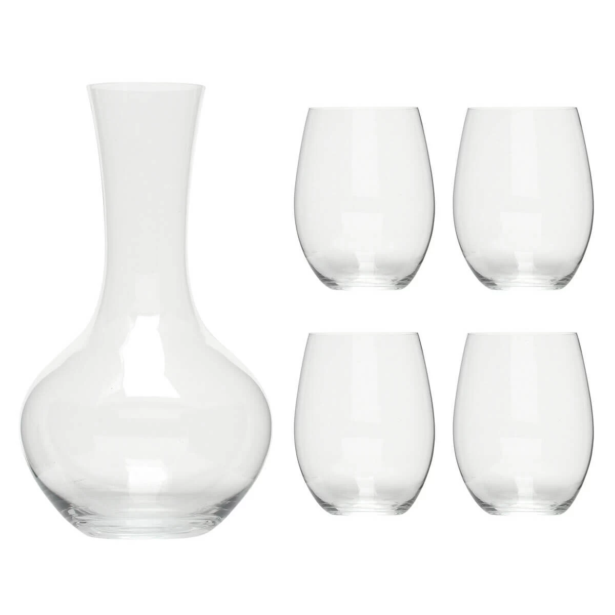 Riedel O Cabernet / Merlot Wijnglazen Met Morceau Decanteerkaraf Kristalglas 5-delig 1 Riedel O Cabernet / Merlot Wijnglazen Met Morceau Decanteerkaraf Kristalglas 5-delig