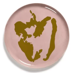 Serax Feast By Ottolenghi Serveerbord ø 35 Cm H 2 Cm Aardewerk Delicious Pink + Pepper Gold