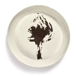 Serax Feast By Ottolenghi Serveerschaal ø 44,5 Cm H 9 Cm Aardewerk White + Artichoke Black
